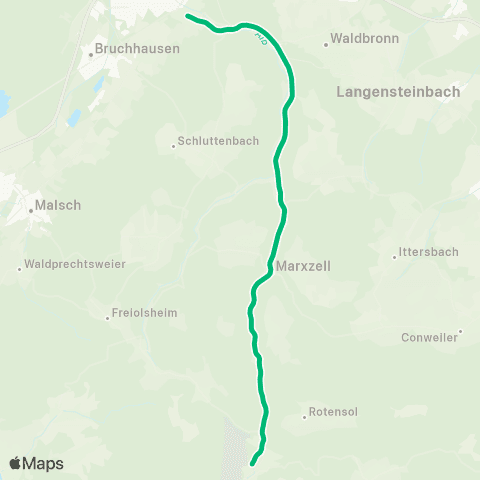 KVV S1 Hochstetten ↔︎ S1 Bad Herrenalb map