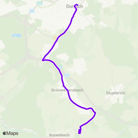 KVV 27 Durlach ↔︎ 27 Palmbach map