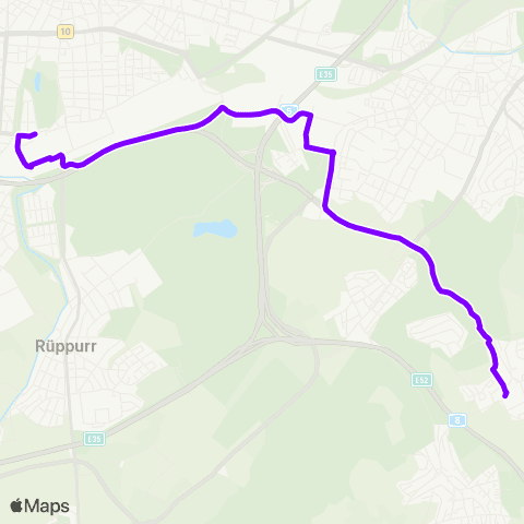 KVV 44 Hbf ↔︎ 44 Bergwald map