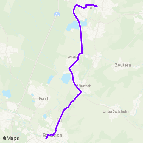KVV Ort (Ubstadt) ↔︎ Unterdorf (Weiher) map
