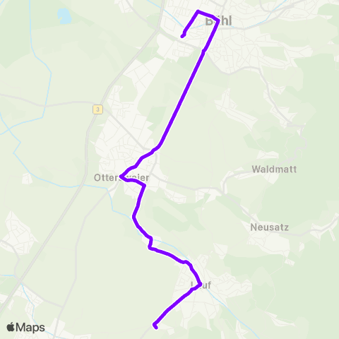 KVV Abzw. Aubach (Lauf) ↔︎ Bühl ZOB map