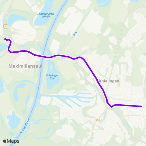 KVV 15 Rheinbergstr. ↔︎ 15 Mühlburger Tor map