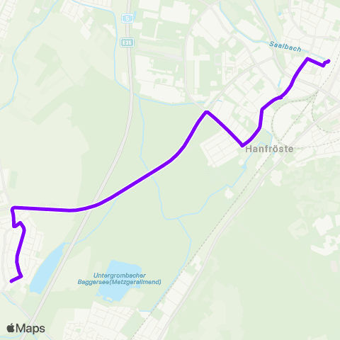 KVV Bruchsal Bf ↔︎ Bruchsal Südstadt map