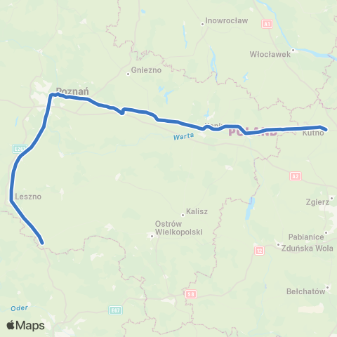 Koleje Wielkopolskie Gniezno — Poznań — Kościan map