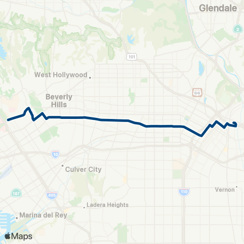 LADOT Commuter Express CE534 map