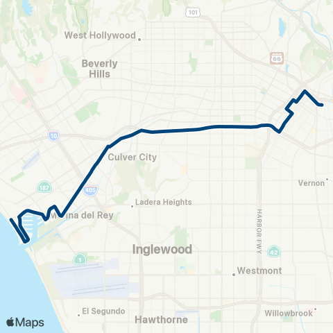 LADOT Commuter Express CE437B map