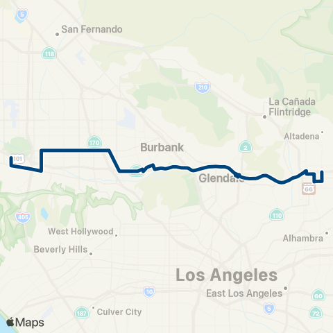 LADOT Commuter Express CE549 map