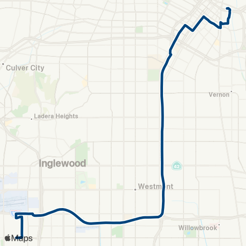 LADOT Commuter Express CE439 map