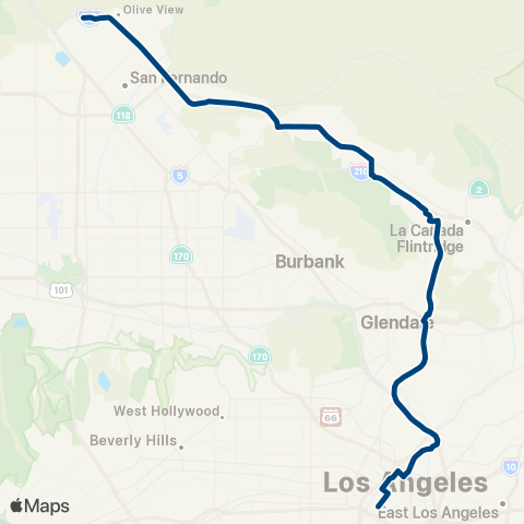 LADOT Commuter Express CE409 map