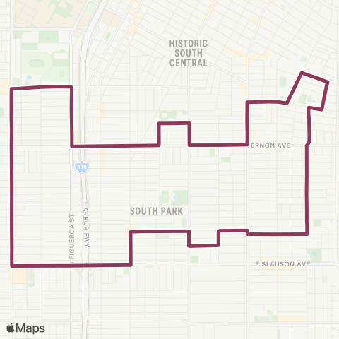 LADOT DASH DASH SoutheastLoop map