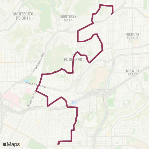 LADOT DASH DASH El Sereno / City Terrace map