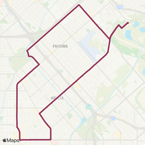 LADOT DASH DASH Pacoima - Loop map