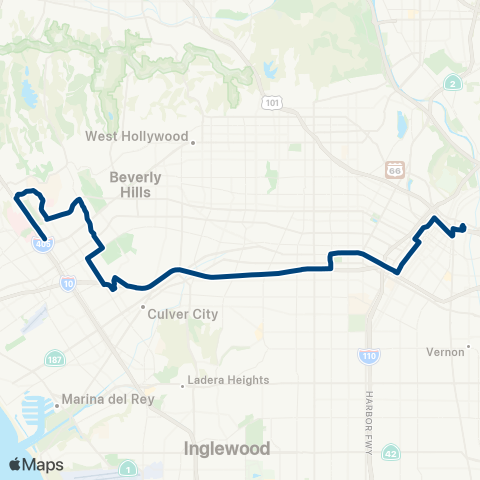 LADOT Commuter Express CE431B map