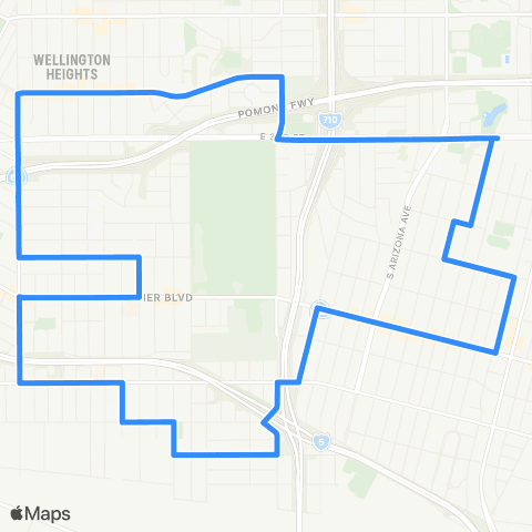 El Sol East LA Shuttle Union Pacific / Salazar Park map