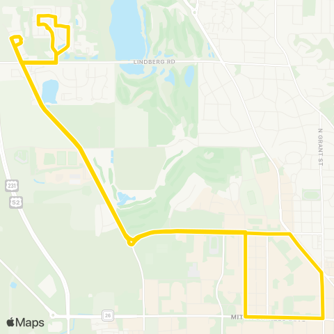 CityBus Lindberg Express map