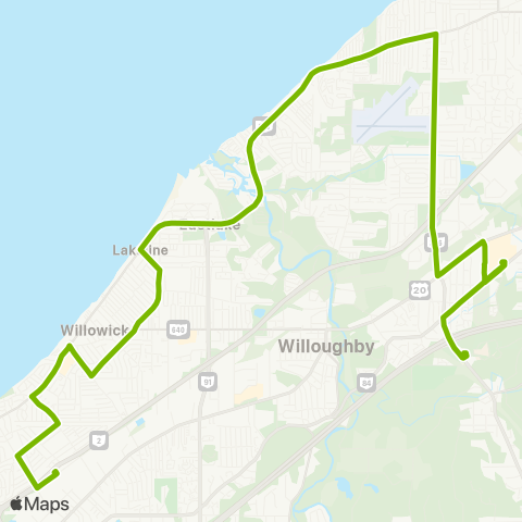 Laketran Mentor - Shoregate map