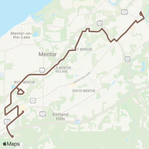 Laketran Painesville-Mentor map