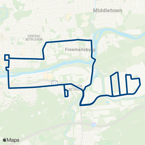 LANta Bethlehem Circulator map