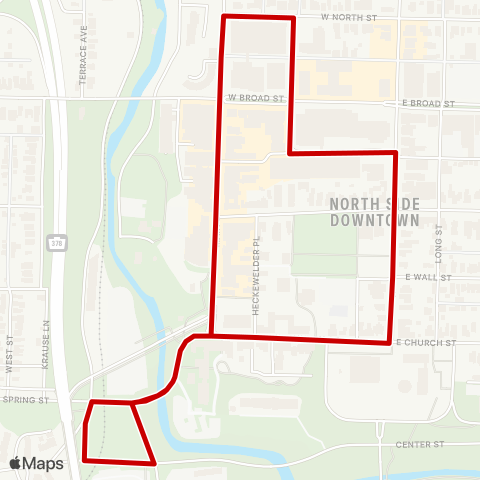 LANta Downtown Bethlehem Shuttle map