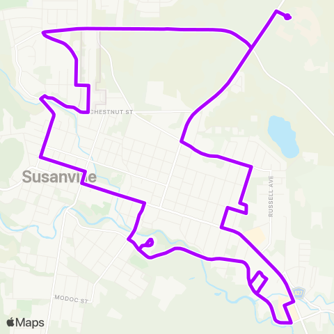 Lassen Rural Bus Susanville City Express Route map