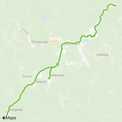 Lurraldebus Gauekoa / Nocturno map