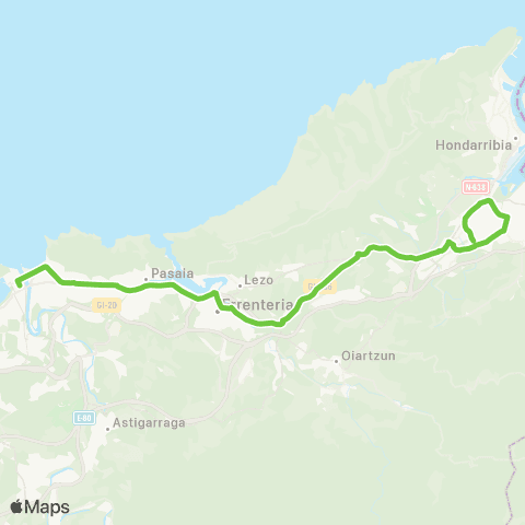 Lurraldebus Irun↔Errenteria↔Pasaia↔Donostia (N-I) map
