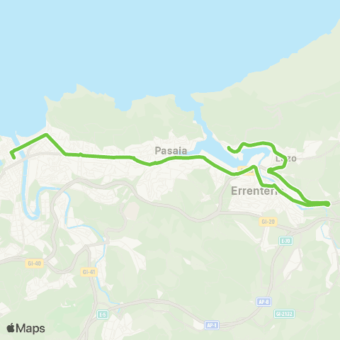 Lurraldebus P.Donibane↔Lezo↔Errenteria↔P.Antxo↔Donostia (N-I) map