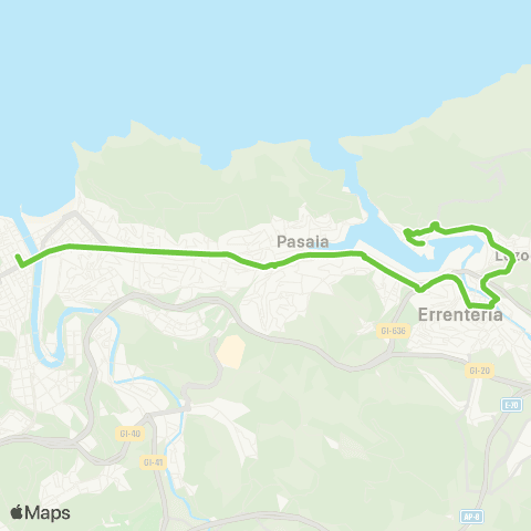 Lurraldebus P.Donibane↔Lezo↔Errenteria↔P.Antxo↔Donostia (N-I) map