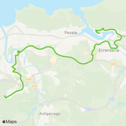 Lurraldebus P.Donibane↔Errenteria↔Donostia Ospitaleak map