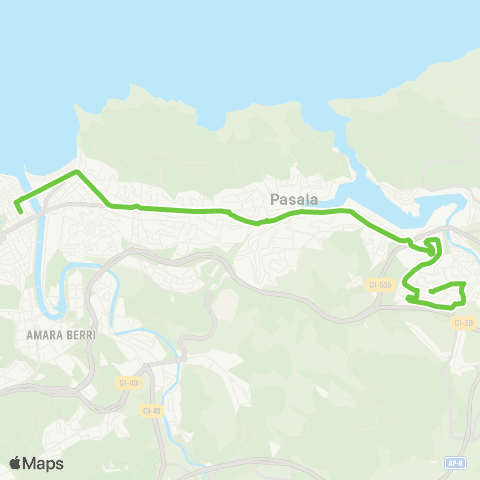 Lurraldebus Errenteria (Beraun)↔Pasaia↔Donostia (N-I) map