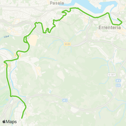 Lurraldebus Errenteria↔Donostia Ospitaleak map