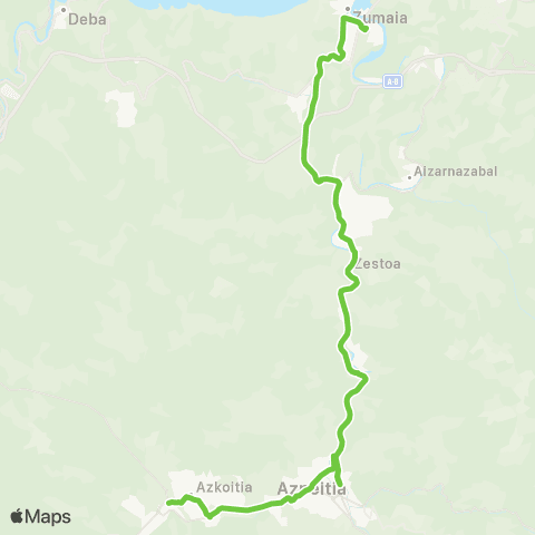 Lurraldebus Zumaia↔Zestoa↔Azpeitia↔Azkoitia map