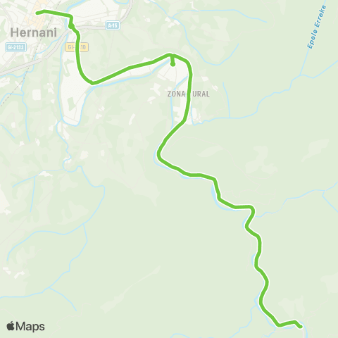 Lurraldebus Hernani↔Pikoaga map