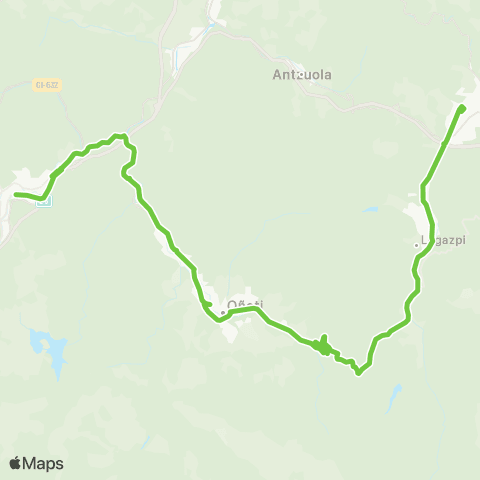 Lurraldebus Zumarraga↔Legazpi↔Oñati↔Arrasate map