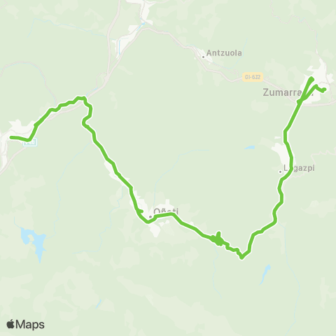 Lurraldebus Circular Sentido Bergara map