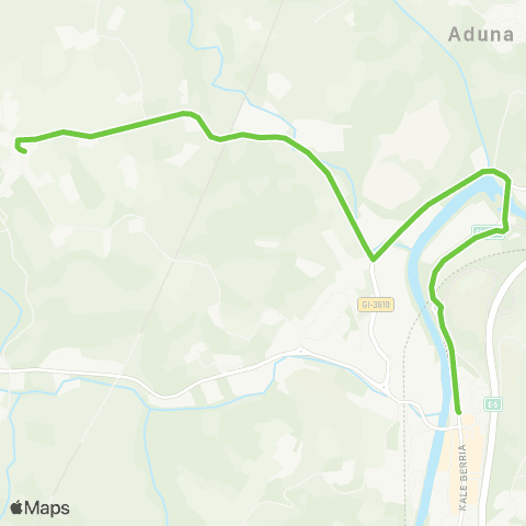 Lurraldebus Zizurkil↔Villabona map