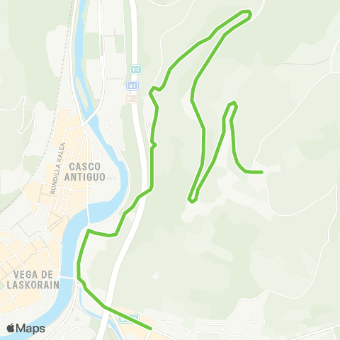 Lurraldebus Ibarra (Izaskun)↔Tolosa↔Ibarra map
