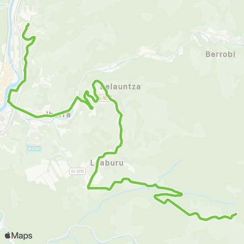 Lurraldebus Tolosa↔Ibarra↔Belauntza↔Leaburu↔Gaztelu map