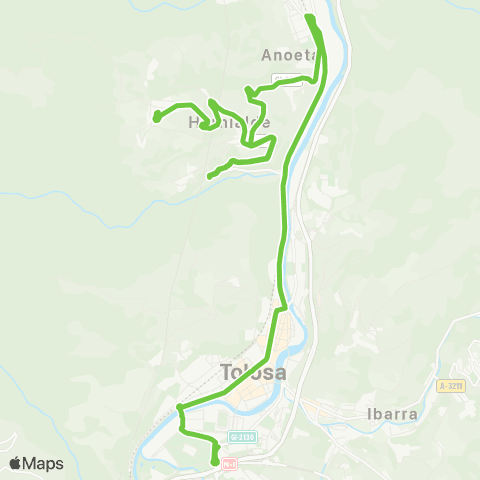 Lurraldebus Tolosa↔Hernialde map