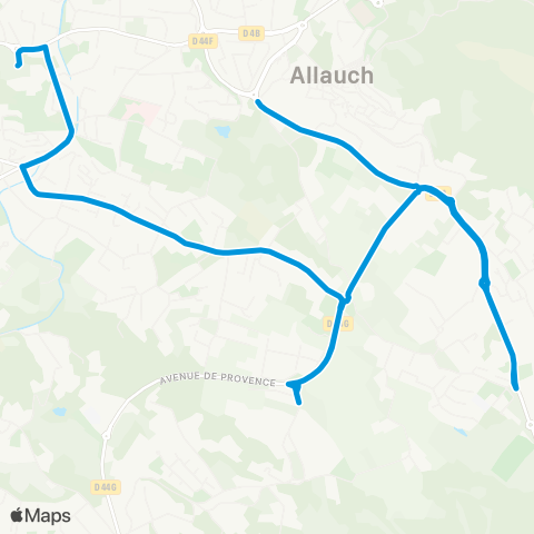 Les Bus des Collines Desserte Collège Yves Montand. map