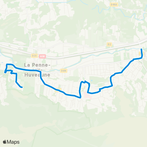 Les Lignes de l'Agglo La Penne sur Huveaune - Eiffel map