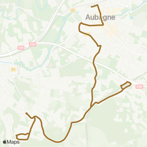 Les Lignes de l'Agglo Gare d'Aubagne - Hôp. - La Garenne - Lou Fenest map