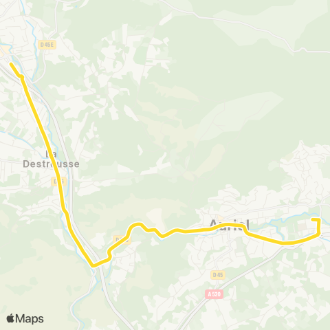 Les Lignes de l'Agglo Souque Nègre - La Destrousse Mairie - Cge Ubelka map