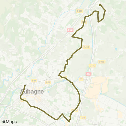Les Lignes de l'Agglo Saint Pierre - Gare d'Aubagne map
