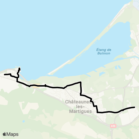 Les Bus de la Côte Bleue Chateauneuf Les Martigues map