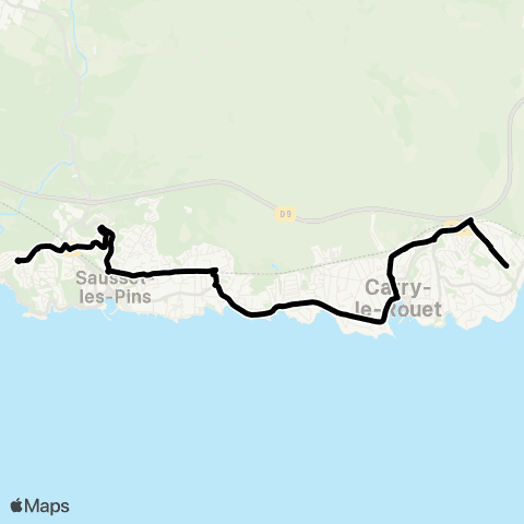 Les Bus de la Côte Bleue Carry / Sausset map