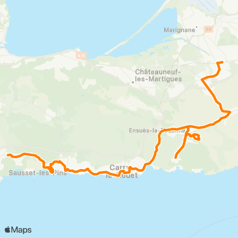 Les Bus de la Côte Bleue Desserte des OGEC St Louiset Ste Marie map