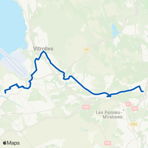 Les Bus de l'Étang Genevoix / Brassens - Plan de Campagne map