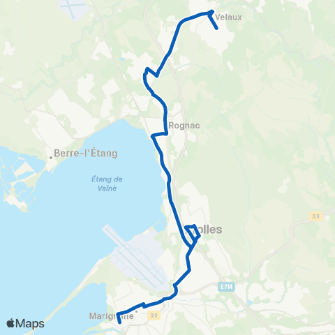 Les Bus de l'Étang - Lignes scolaires Halte de Velaux - M. Genevoix map