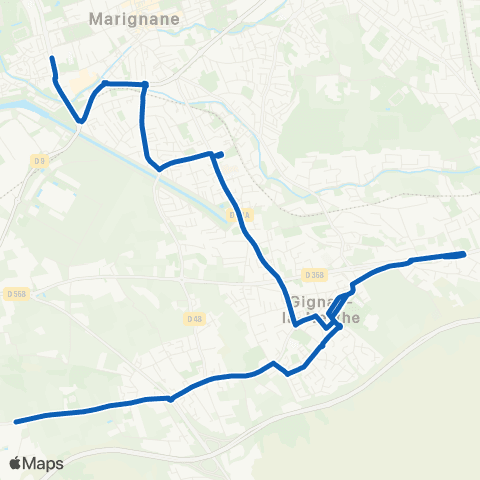 Les Bus de l'Étang - Lignes scolaires Le Tholonet - Lycée M. Genevoix map
